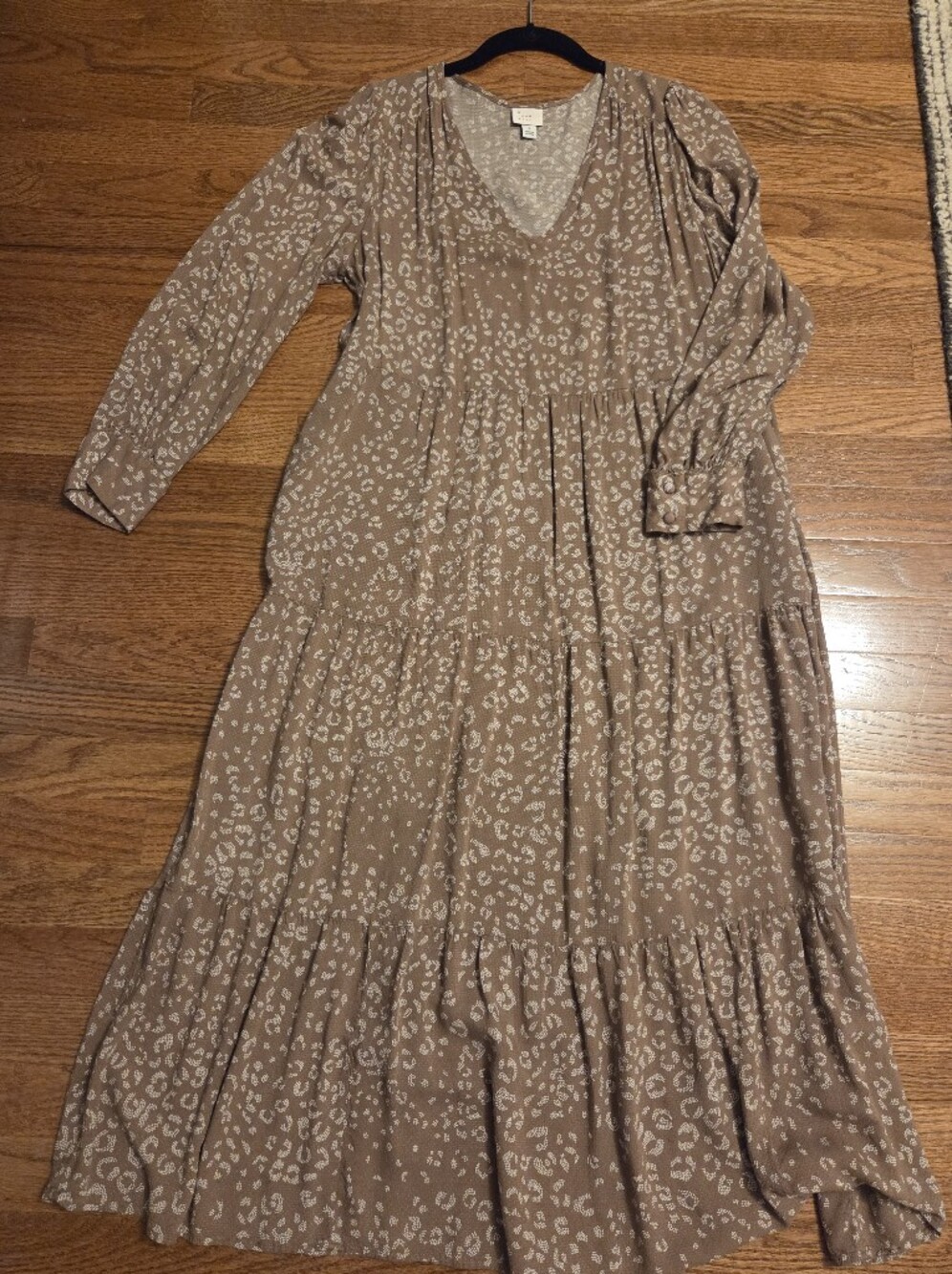 A. New Day, Long Sleeve Tiered w/pockets Dress, Size Small